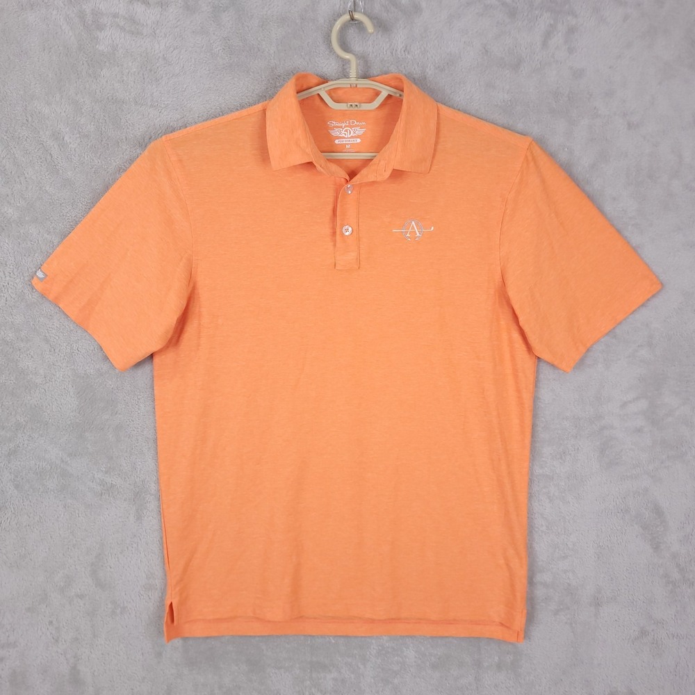 Straight Down Polo Shirt Golf  Mens M Orange Performance